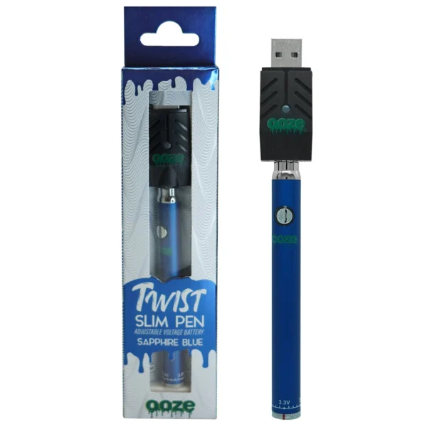 Ooze Slim Twist Pen Vape Battery – Sapphire Blue - Image 2